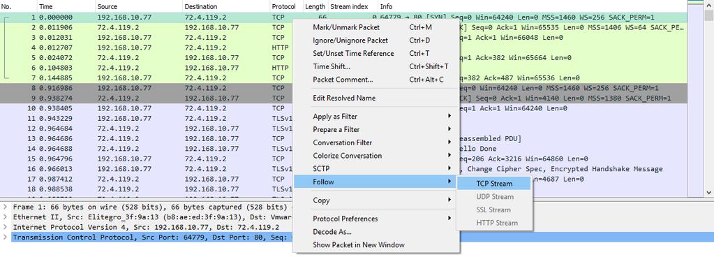 Example 1 Wireshark tip for following a stream 2018 Cisco