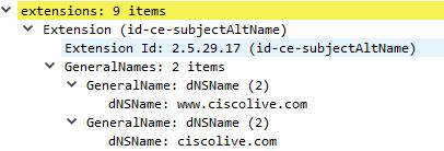 Certificate Expanding the extensions 2018 Cisco