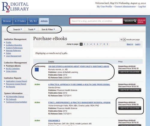 The R2 Digital Library for Administrators Managing Your R2 Digital Library ebook Collection From the Collection Management section of the Admin area, you can purchase R2 Digital Library ebooks, view