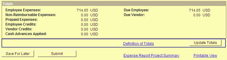 Additional Options: Copy Selected Allows the ability to copy existing expense lines and recreate them on new rows. Delete Selected Allows the ability to delete existing expense lines.