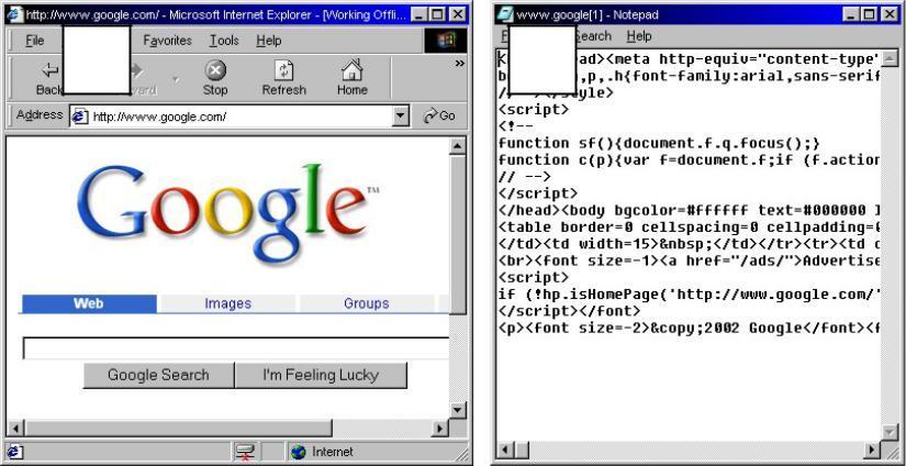 3. Look at the two screenshots below. a. b. Which is a browser and which is an editor? a. b. Figure 1.1 Figure 1.2 4. Is Notepad a. a browser b. an editor c. a spreadsheet 5.