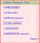 To focus our search, we can use suggested Subject Terms - applied terms