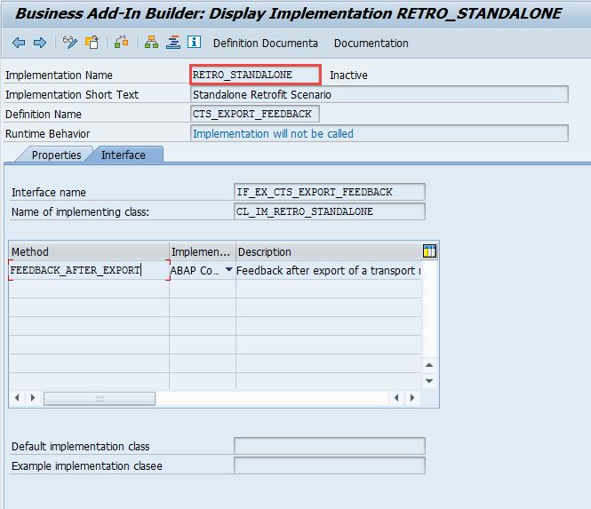 5 Activate BAdI Implementation 'RETRO_STANDALONE' (for BAdI Definition 'CTS_EXPORT_FEEDBACK') With SAP Solution Manager Release 7.