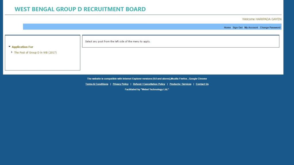 The above screen shot shows how a new user can register himself/herself. The communication mode signifies how the authority (WBGDRB) will reach the applicant for official purpose only.