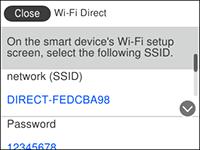 2. Select the icon. You see a screen like this: 3. Select Wi-Fi Direct. 4.