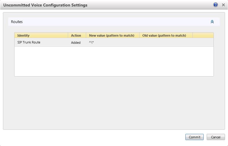 Voice Configuration Settings page appears: Figure 3-26: Uncommitted Voice Configuration Settings 12.