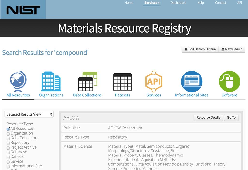 Materials Resource Registry
