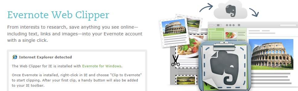 Right click and choose Clip to Evernote- after that you ll see the Evernote icon in your toolbar.