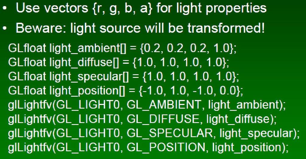 Point Light Source Adapted from slides 2003 F.