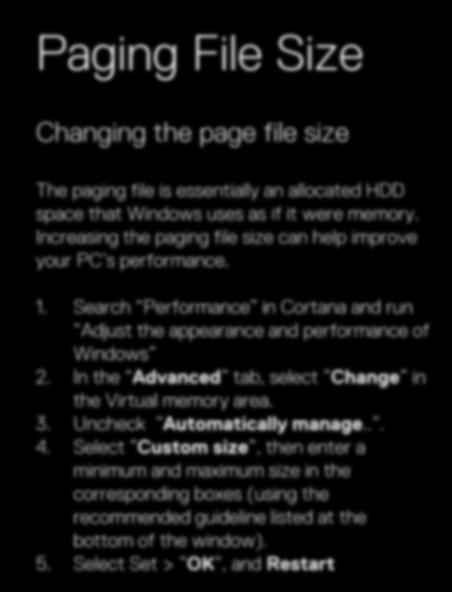 Search Performance in Cortana and run Adjust the appearance and performance of Windows 2.