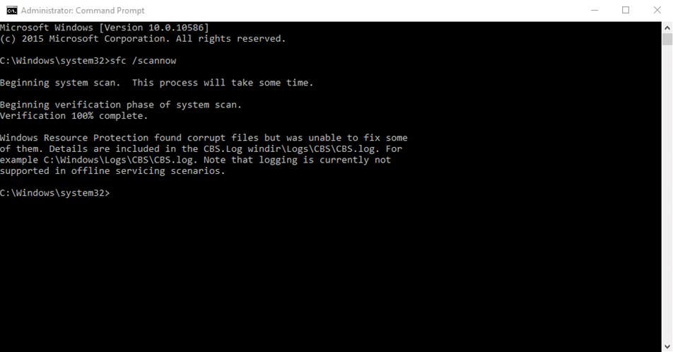 SFC System File Checker 1. Search CMD using Cortana to locate command prompt 2.