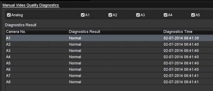 diagnostics. Step 3 Click the button Diagnose, and the results will be displayed on a list.
