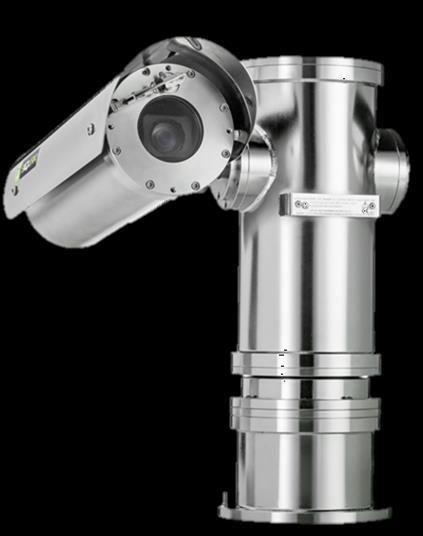 ATEX and IECEx certified for gas and dust 360 Continuous rotation Variable pan and tilt speed 36x optical zoom Single integrated flexible conduit tail Corrosion protected 316L stainless steel 550 TVL