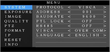 OSD MENU 1. Under working mode, press the MENU key on the IR remote controller, to enter the OSD menu as bellow: 2, After enter the main menu, use the navigate UP/DOWN key to select the main menu.