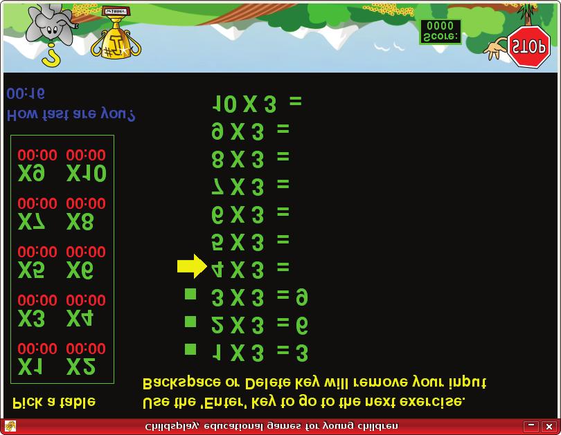 2.7 3. Type Numbers and Practice Multiplication tables. To play this game, follow these steps: Applications --> Childs Play Explore! 1.