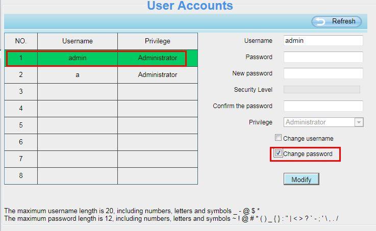 You can enter the users accounts of visitor operator and adminstrator Manually. Figure 4.