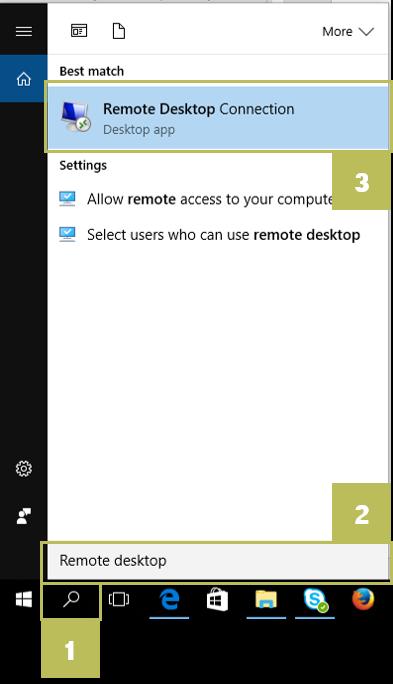CLOUD SERVER: UPUTE ZA KORISNIKE 63 Windows poslužitelji Remote Desktop Connection Za spajanje na svoj Windows poslužitelj napravite sljedeće: Slika 64: Pokretanje programa Remote Desktop