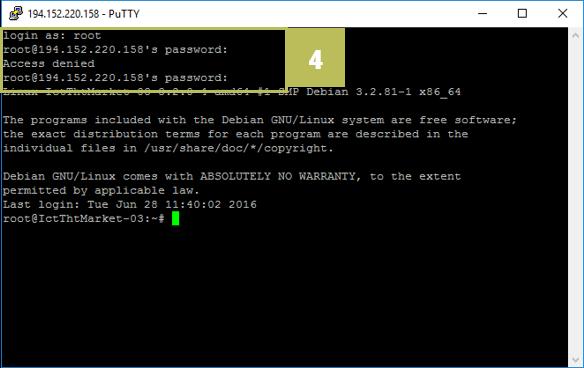 Pritisnite Yes. Slika 71: Prijava na Linux poslužitelj putem programa PuTTY 4.