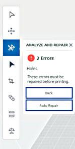 1. If necessary, on the Prep bar, click Repair. 2. Select a red-shaded model in need of repair.