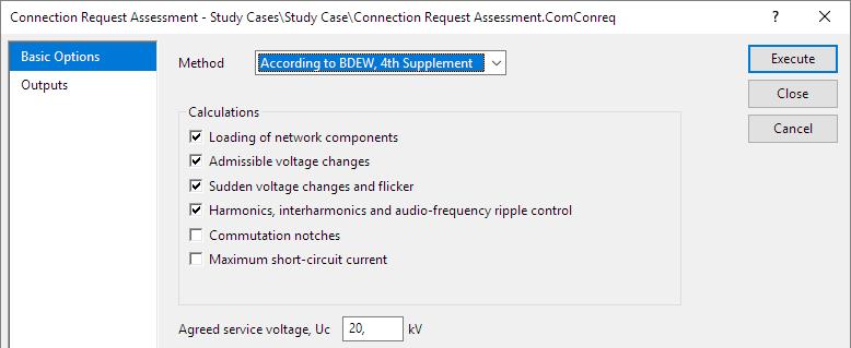 4.8 Connection Request Assessment 4 ANALYSIS FUNCTIONS 4.8 Connection Request Assessment 4.8.1 Connection Request Assessment according to BDEW 2008 and VDE-AR-N 4105 The Connection Request Assessment