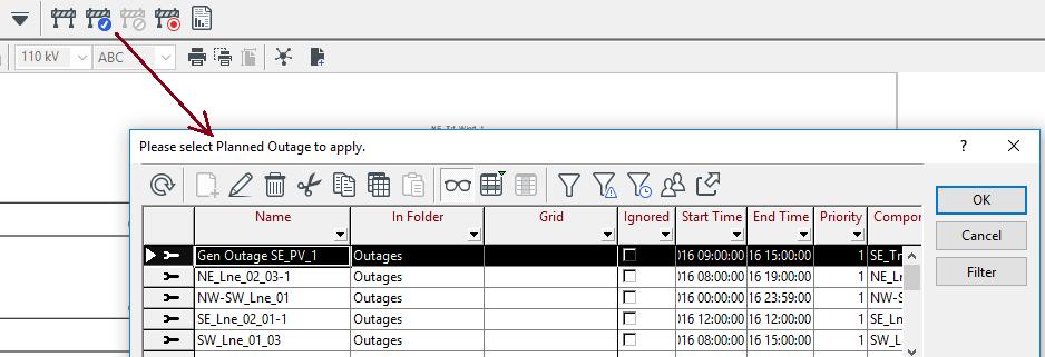 17: Planned Outage object A new Outage Management toolbar has been provided (see figure 4.