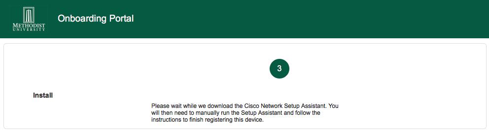 7. Wait for the Cisco Network