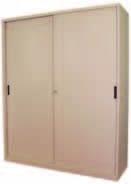 1015h x 910w x 460d (2 shelves) FI4152 Sliding Door Cupboards Lockable Grey or Beige