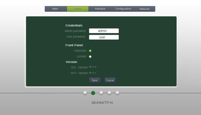Main: Interface shown after logging in, provide intuitive I/O connection switching.