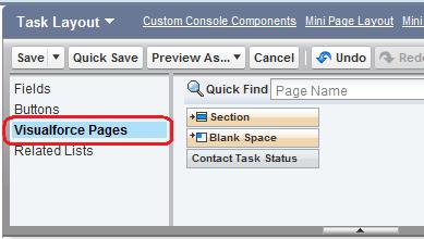 Drag the page to the location on the Task Page Layout that