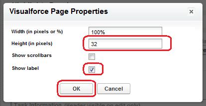 10. Click OK to save the changes. 11. Click the Save button at the top of the layout editor to save your changes.