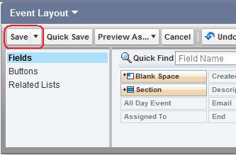 fields should not be added to the Event Page Layout(s). 5.