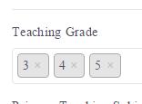 Click on the Teaching Grade. Press and hold down the Ctrl key on your keyboard and select the grades you teach.