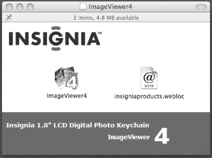 b Click Mac_ImageViewer4.dmg to open the install window. c Click ImageViewer4 to install the software for transferring photos.