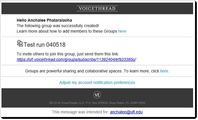 VoiceThread 11 of 31 Those receiving the email and clicking on the link