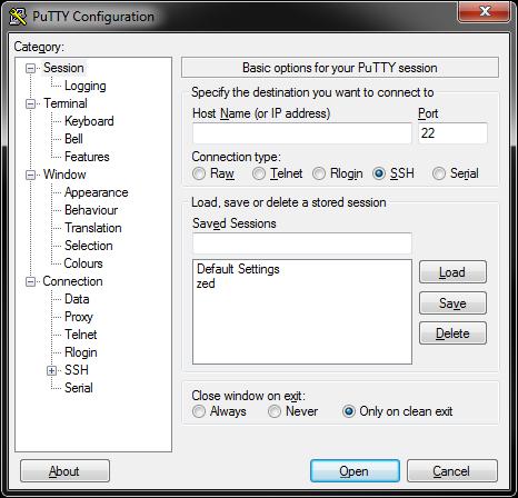 Exercise 5C: Creating an Audio Software Application in SDK (w) PuTTY Configuration should open, as shown in Figure 5.20. Figure 5.20: PuTTY (x) Select Serial as Connection type (highlighted in Figure 5.