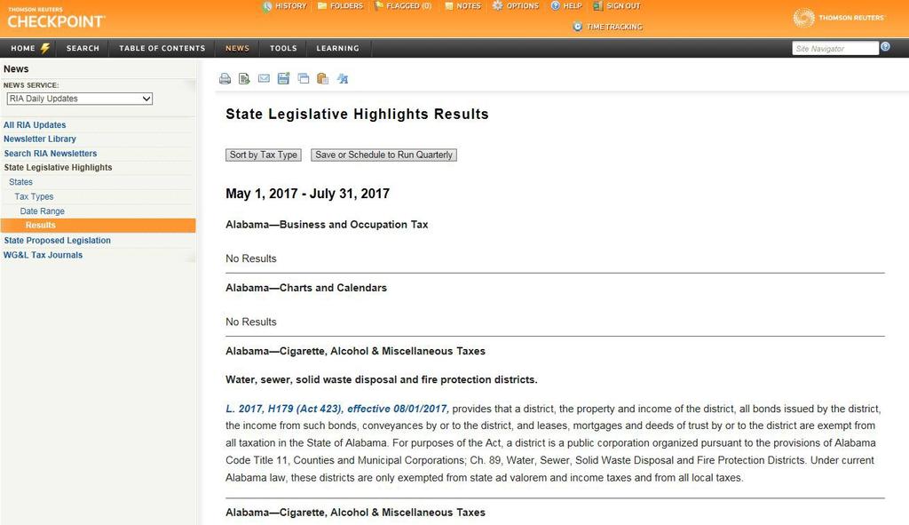 STATE LEGISLATIVE HIGHLIGHTS State Legislative Highlights State Legislative Highlights allows you to create a document that lists enacted legislation, with links to the primary source document. 1.