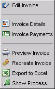 4-2 Managing Invoices and Payments Once invoices are issued, you can monitor their status and perform activities upon them, such as editing or recreating the invoice.