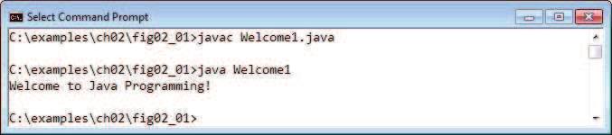 2.3 Modifying Your First Java Program 41 Executing the Welcome1 Application The following instructions assume that the book s examples are located in C:\examples on Windows or in your user account s
