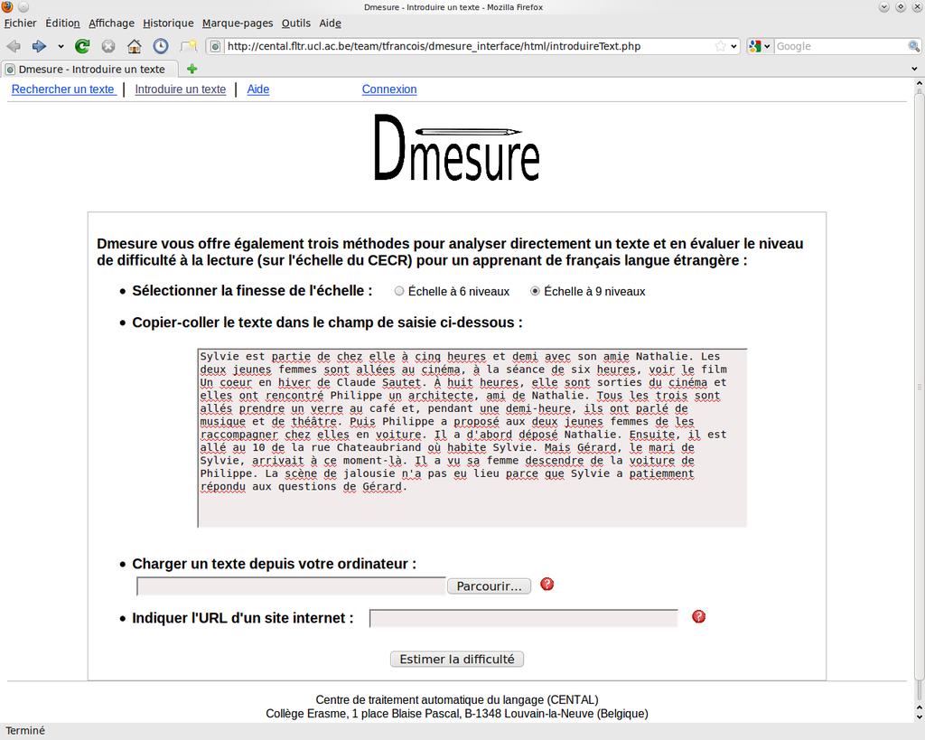 The one-text interface Dmesure : the one-text interface