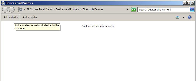 Pair from PC To pair with a Bluetooth device, follow these steps: Access Devices and Printers > Bluetooth Devices