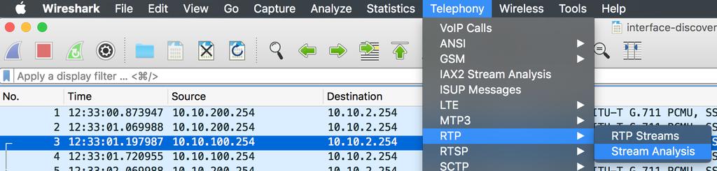 Analyzing RTP Traffic in Wireshark Wireshark provides built-in capability to analyze RTP streams to display jitter and loss