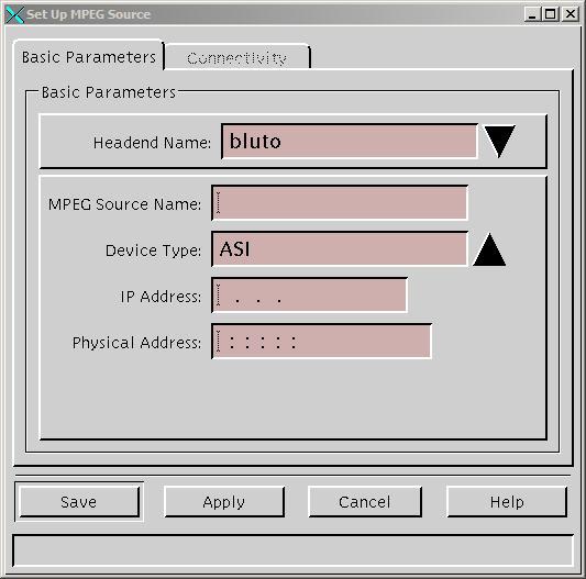 Add an MPEG Source, Continued 3. On the File menu, click New. The Set Up MPEG Source window opens with the Basic Parameters tab in the forefront. 4.