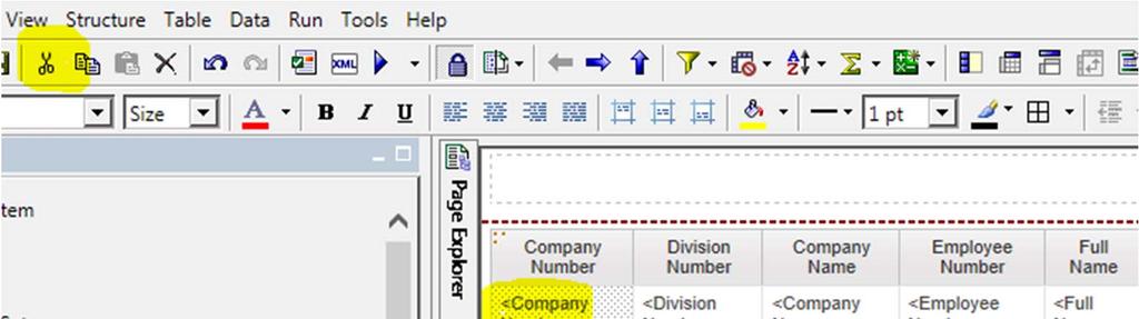 Formatting report Page: To remove Company, Division, and company name from report,