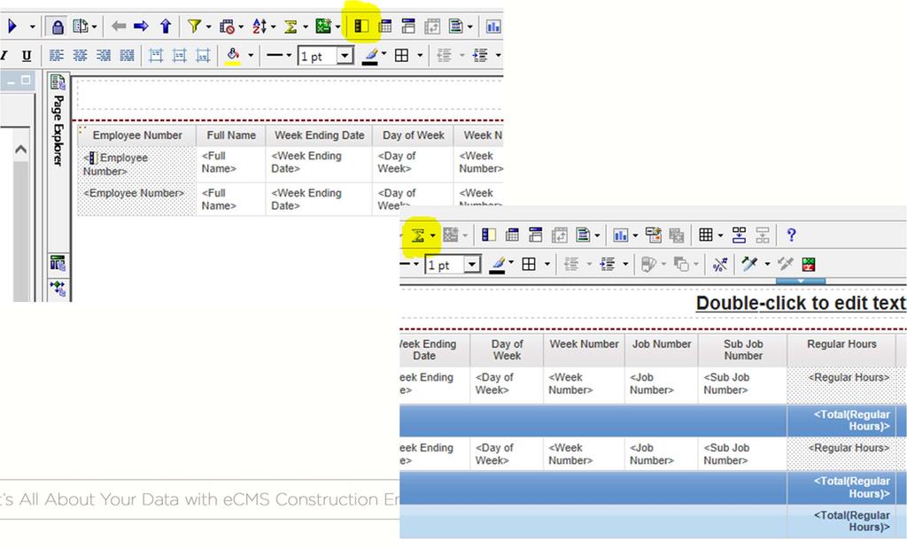 Formatting report Page: Add Grouping to employee number.