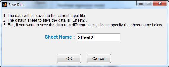 9. All the information about how the save feature works is clearly described in the message box above. In this case, we will name the sheet as Linear Model and click on OK. 10.