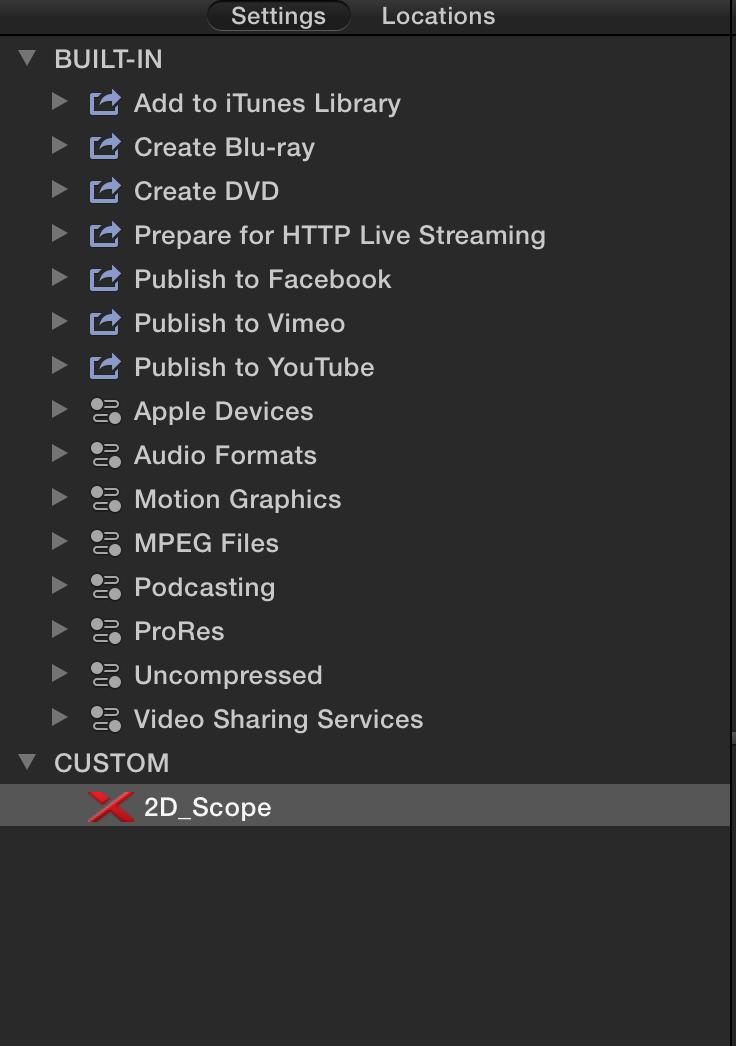 To adjust the settings for the Digital Cinema Package you