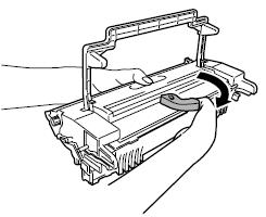 If the drum cartridge is exposed to light, decreased image quality may result.