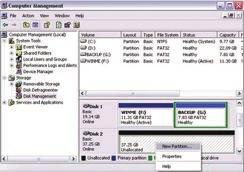 For Win2000 and WinXP, the NTFS file format is recommended. PC running Win2000 or WinXP Disk Management Program 1. Right click on My Computer and choose Manage 2. Select Disk Management 3.