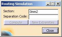 Page 123 1. Select the Routing Simulation button. You are prompted to select a signal or a segment. 2. Select a segment. A network is generated along which virtual signals will be routed.