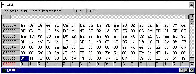 EMUL16/300 PC User Guide Figure 60. Data Window The Shadow RAM feature allows you to view memory contents in real-time without stealing cycles from the emulation CPU.